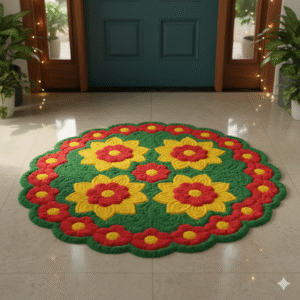 Four Flower Woolen Rangoli