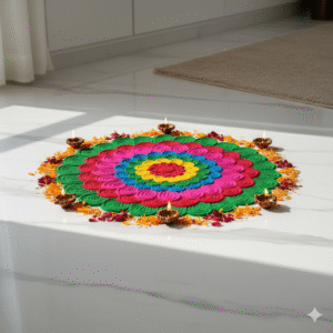 Elegant Floral Woolen Rangoli